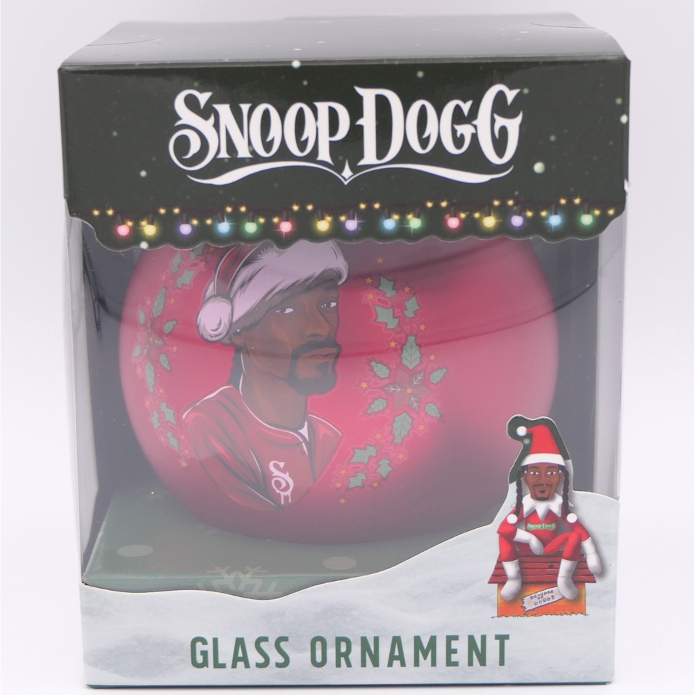 Snoop Dogg Red Glass Ball Christmas Tree Ornament 4" in Box, Snoop on the Stoop